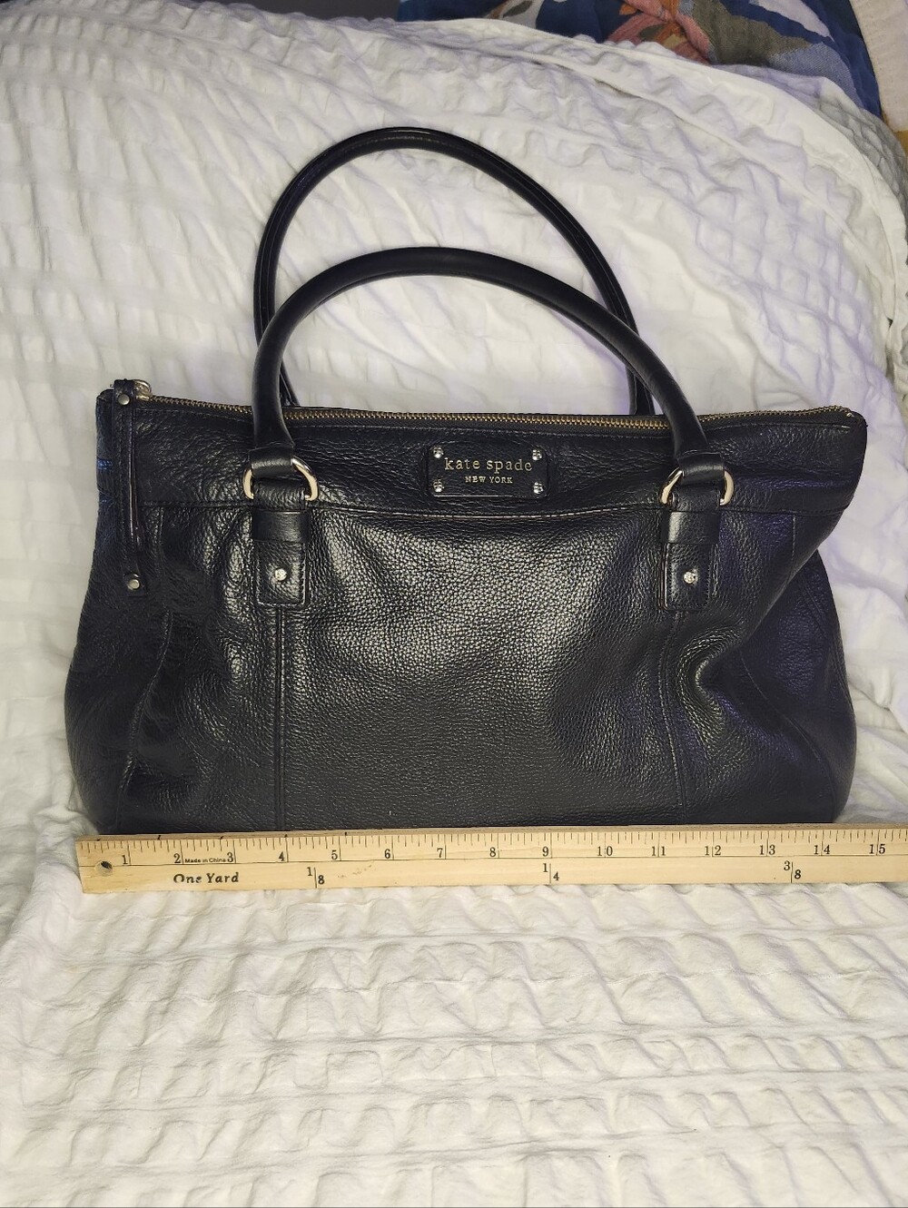 Kate Spade Black Leather Tote Bag